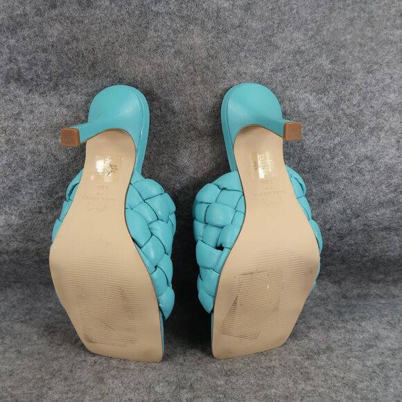 Marc Fisher Shoes Womens 7.5 Sandal Mule Dakina Heels Woven Leather Square Toe - Picture 13 of 15